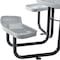 Global Industrial Round Picnic Table, Gray, Expanded Metal, 46 in 277150GY - alternate 2